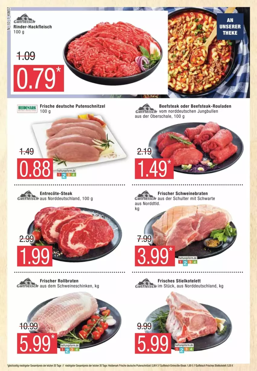 Aktueller Prospekt Edeka - Prospekte - von 10.02 bis 17.02.2024 - strona 10 - produkty: beef, braten, eis, fleisch, gutfleisch, hackfleisch, jungbullen, kotelett, pute, putenschnitzel, reis, rind, rinder, rinder-hackfleisch, rollbraten, rouladen, Schal, Schale, schinken, schnitzel, schwein, schweine, schweinebraten, steak, Ti, wein, weine, ZTE