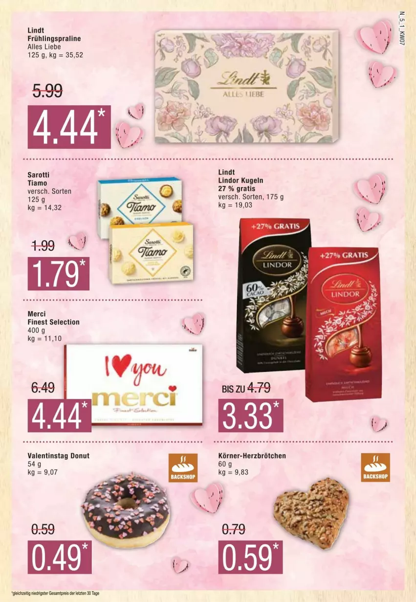 Aktueller Prospekt Edeka - Prospekte - von 10.02 bis 17.02.2024 - strona 5 - produkty: brötchen, eis, Kugel, lindor, lindt, merci, reis, saro, sarotti, Ti, ZTE