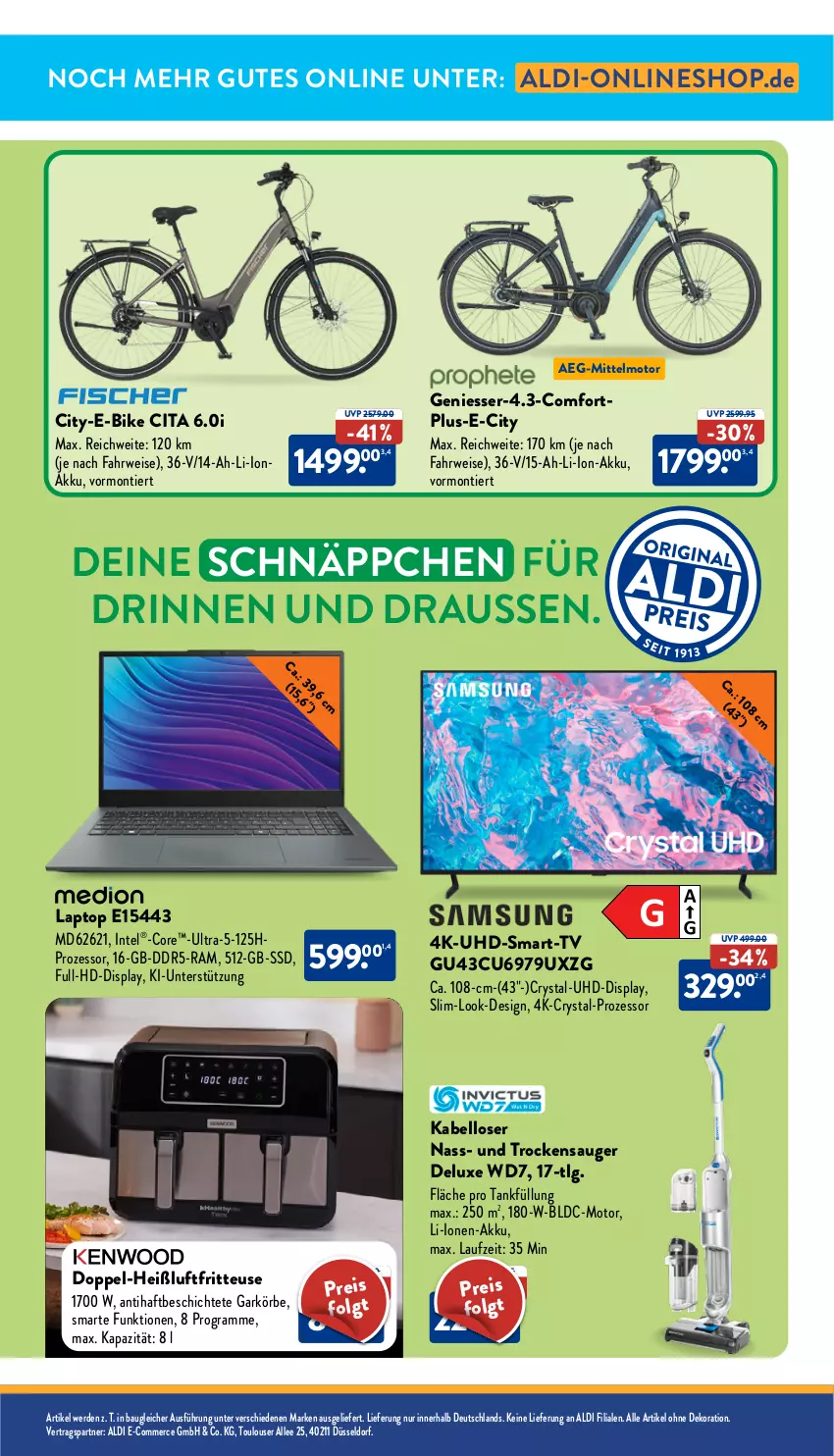 Aktueller Prospekt Aldi Nord - Von Montag - von 17.03 bis 22.03.2025 - strona 35 - produkty: aeg, akku, aldi, alle artikel ohne dekoration, Bau, dekoration, E-Bike, eis, erde, fritteuse, Heißluftfritteuse, HP, Intel, Laptop, LG, li-ion-akku, rwe, schnäppchen, ssd, Ti, Trockensauger, uhd