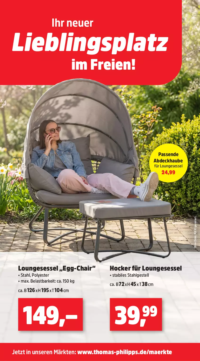 Aktueller Prospekt Thomas Philipps - von 20.04 bis 25.04.2026 - strona 4 - produkty: abdeckhaube, hocker, LG, loungesessel, sessel