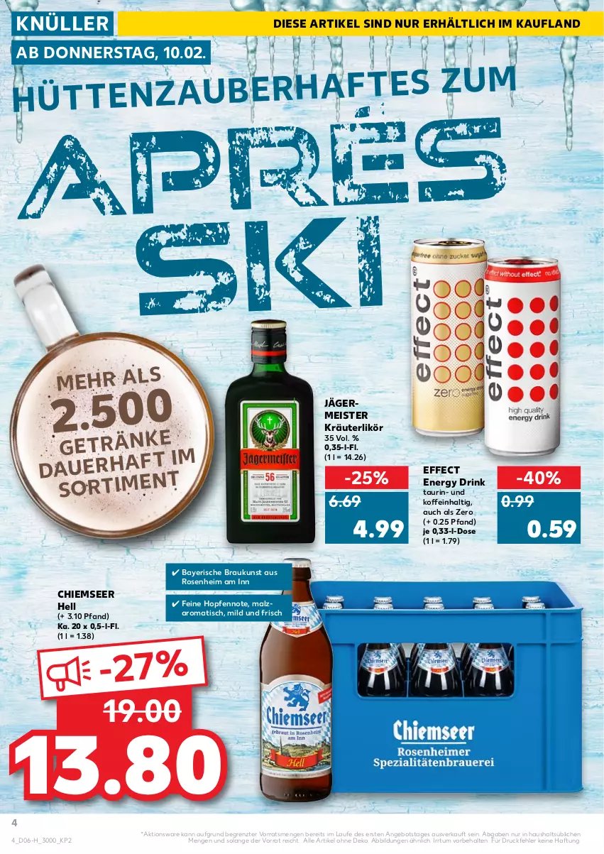 Aktueller Prospekt Kaufland - Spezielle Angebote - von 10.02 bis 16.02.2022 - strona 4 - produkty: angebot, auer, drink, Effect, eis, energy drink, Germ, jägermeister, kräuter, kräuterlikör, likör, malz, Meister, rosen, Ti, tisch, ZTE