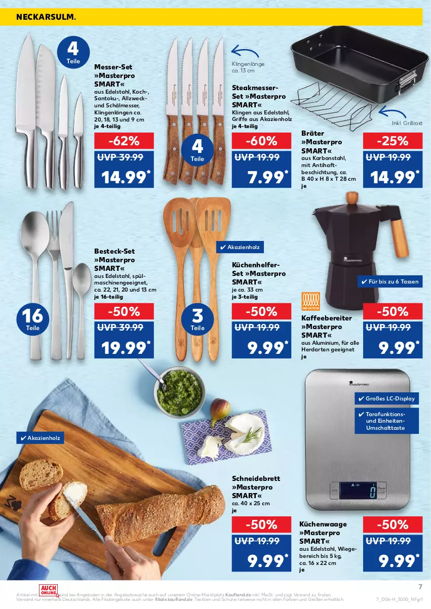 Aktueller Prospekt Kaufland - Spezielle Angebote - von 10.02 bis 16.02.2022 - strona 7 - produkty: angebot, angebote, besteck, besteck-set, edelstahl, eis, grill, grillrost, herdarten, Holz, kaffee, kaffeebereiter, küche, Küchen, Küchenhelfer, Küchenwaage, messer, Messerset, Schal, schneidebrett, schuhe, spülmaschinen, steak, tasse, Ti, Waage, weck