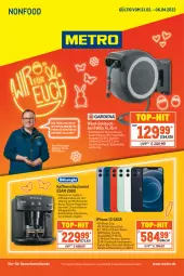 Gazetka promocyjna Metro - NonFood - Gazetka - ważna od 06.04 do 06.04.2022 - strona 1 - produkty: Abtei, angebot, angebote, auto, Betriebssystem, bio, Cap, cappuccino, cin, eis, elle, frontkamera, heinz, iphone, IPhone 12, kaffee, kaffeevollautomat, kamera, LG, Metro, milch, reis, schlauch, tasse, teller, Ti, tisch, top-hit