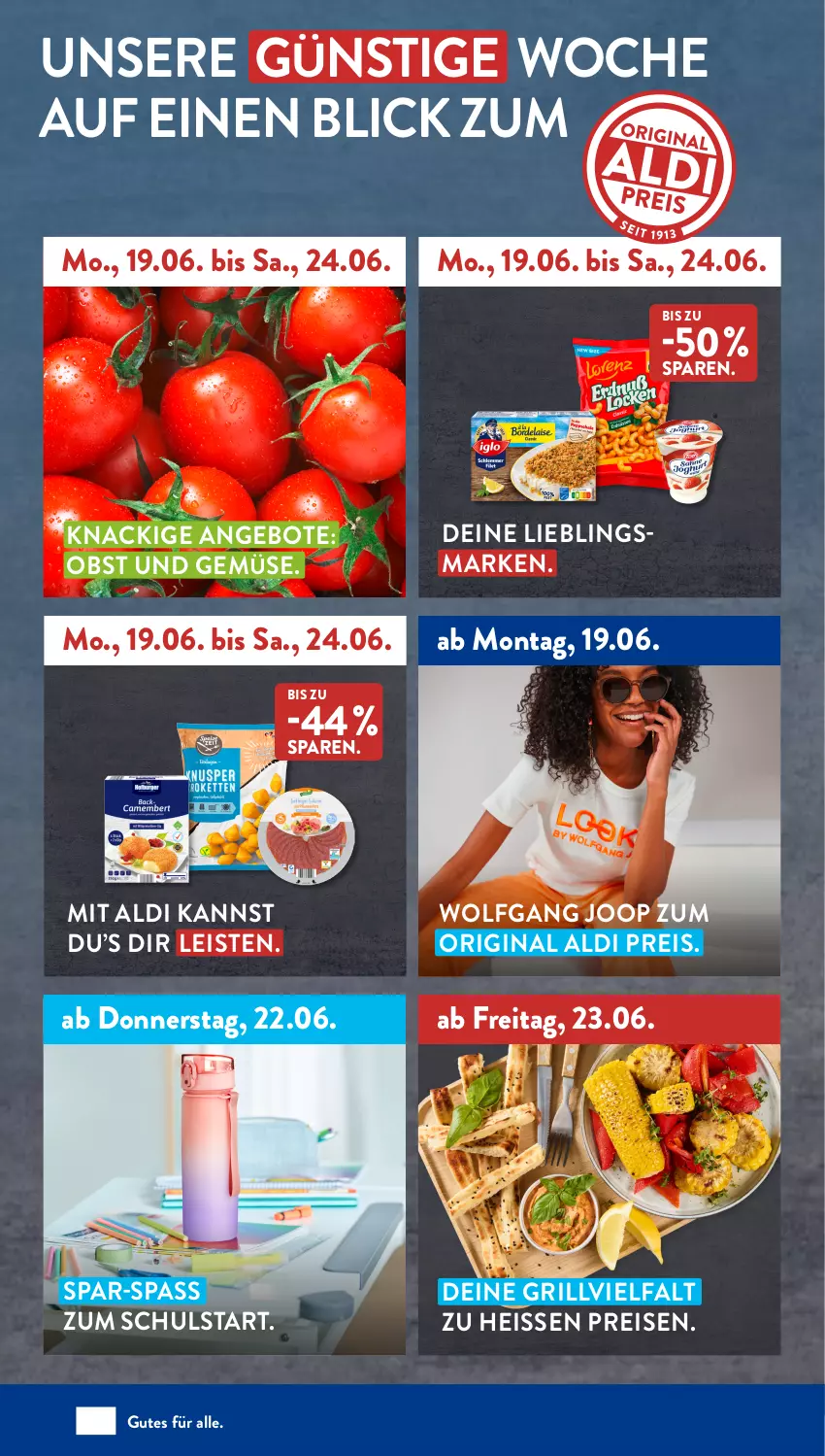 Aktueller Prospekt AldiSud - NÄCHSTE WOCHE - von 19.06 bis 24.06.2023 - strona 2 - produkty: aldi, angebot, angebote, eis, gin, grill, obst, Obst und Gemüse, reis, Ti, und gemüse