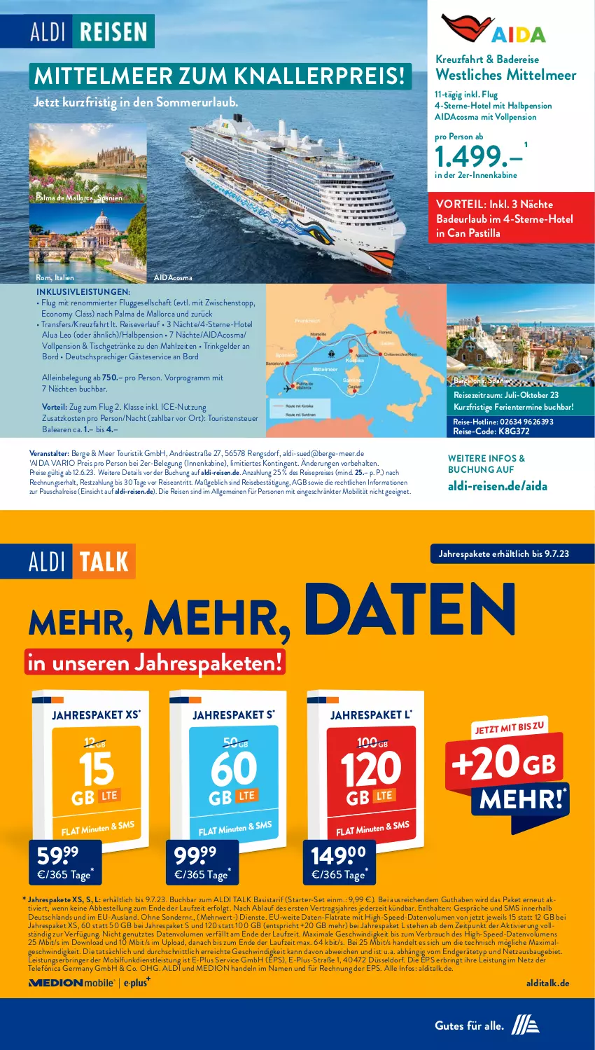 Aktueller Prospekt AldiSud - NÄCHSTE WOCHE - von 19.06 bis 24.06.2023 - strona 30 - produkty: aldi, aldi talk, asti, Bad, Bau, buch, eis, ente, Germ, getränk, getränke, inklusivleistungen, knallerpreis, LG, medion, Rauch, reis, reiseverlauf, ring, rwe, Schal, spee, Ti, tisch, usb, ZTE