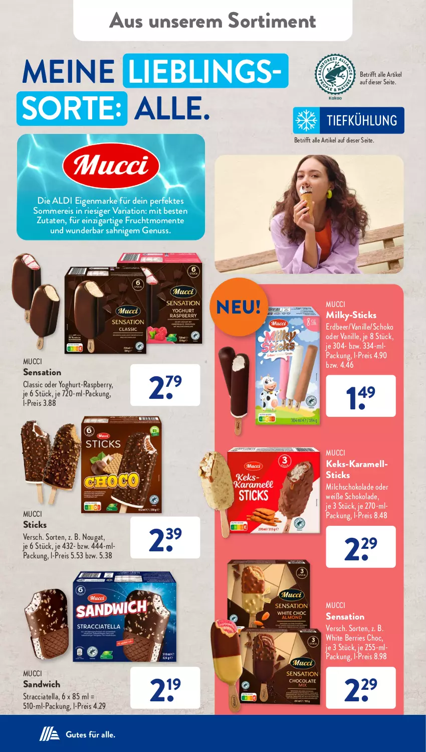 Aktueller Prospekt AldiSud - NÄCHSTE WOCHE - von 19.06 bis 24.06.2023 - strona 37 - produkty: ACC, aldi, eis, ente, frucht, karamell, keks, milch, nuss, raspberry, reis, Ria, sandwich, schoko, schokolade, Ti, vanille, Weiße Schokolade, Yo, yoghurt