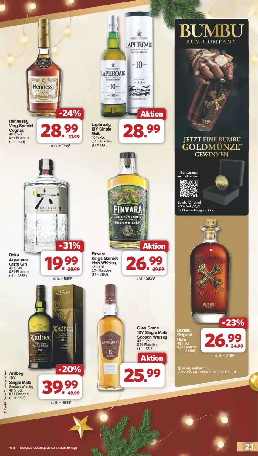 Aktueller Prospekt Famila - Prospekte - von 25.11 bis 30.11.2024 - strona 24 - produkty: Ardbeg, Bumbu, Cognac, eis, flasche, gin, Glen Grant, irish whiskey, laphroaig, nuss, reis, rum, scotch, scotch whisky, single malt, Ti, whiskey, whisky, ZTE