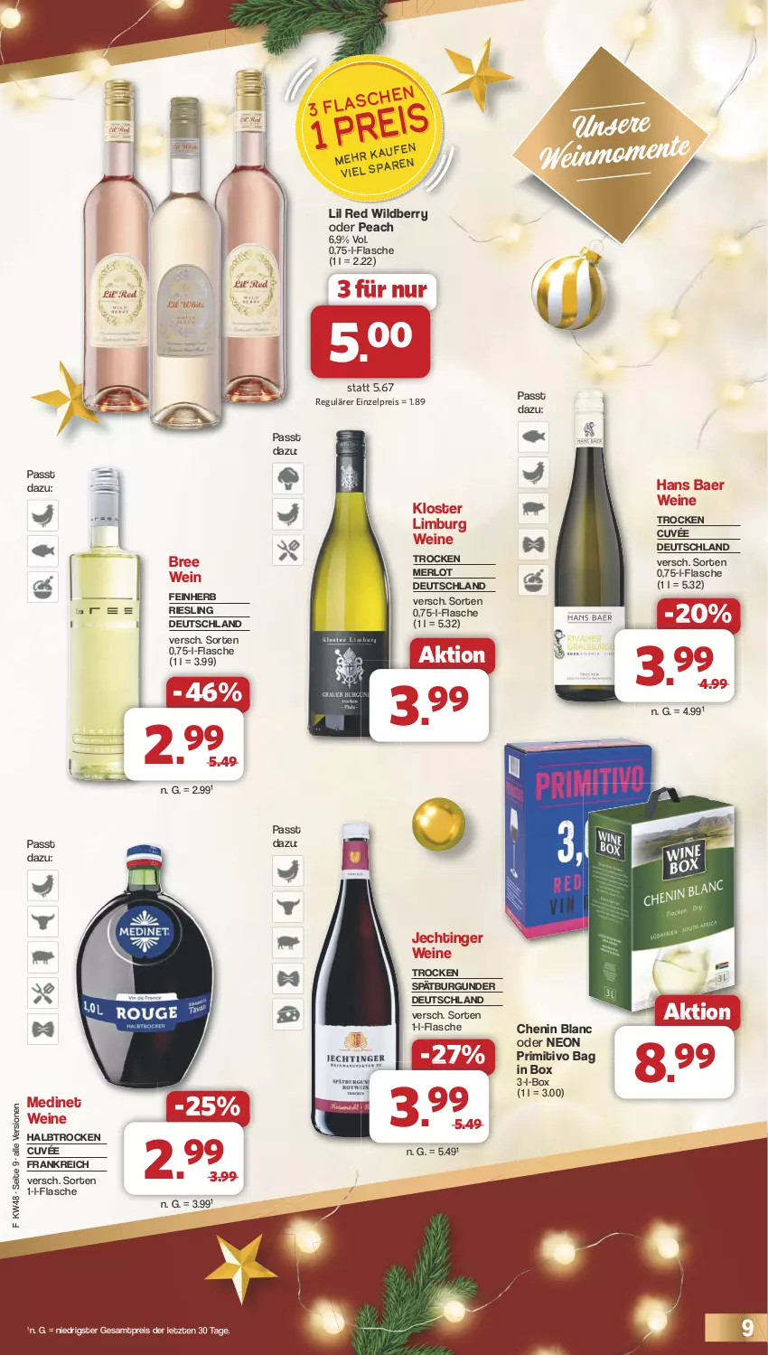 Aktueller Prospekt Famila - Prospekte - von 25.11 bis 30.11.2024 - strona 9 - produkty: bree, burgunder, cuvée, eis, flasche, medinet, merl, merlot, primitivo, reis, riesling, spätburgunder, Ti, wein, weine, Wild, ZTE