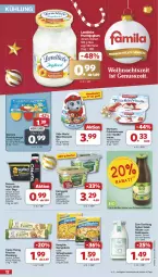 Gazetka promocyjna Famila - Prospekte - Gazetka - ważna od 30.11 do 30.11.2024 - strona 12 - produkty: Becher, bio, danone, danone fruchtzwerge, dessert, drink, ehrmann, eier, eierspätzle, eis, flasche, frucht, früchte, fruchtjoghurt, fruchtzwerge, henglein, joghur, joghurt, kerrygold, kerrygold extra, landliebe, milch, nudel, nudeln, nuss, pfanne, pfannen, pizza, Pizzateig, Puppe, reis, salat, salatsauce, salz, sauce, Skyr, Sylter, tante fanny, Ti, vanille, Yo, ZTE, Zum Dorfkrug