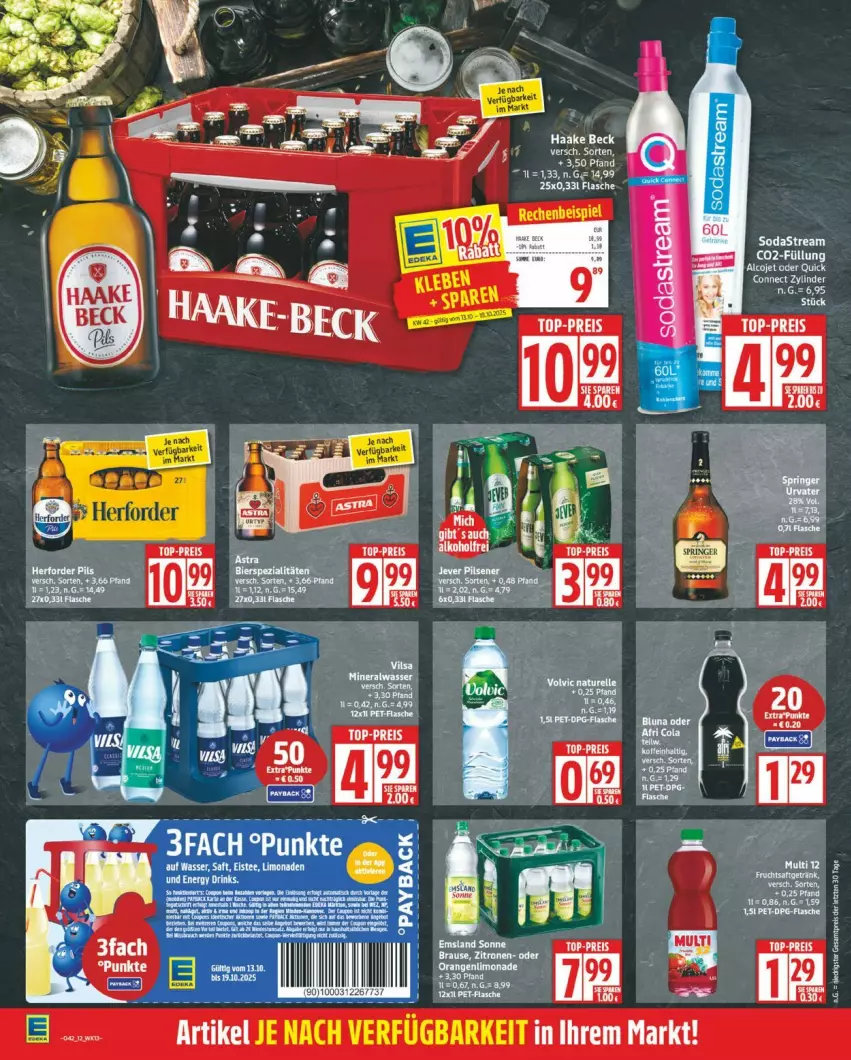 Aktueller Prospekt Edeka - Prospekte - von 13.10 bis 18.10.2025 - strona 12 - produkty: bett, eis, flasche, reis, Soda, sodastream, top-preis, ZTE