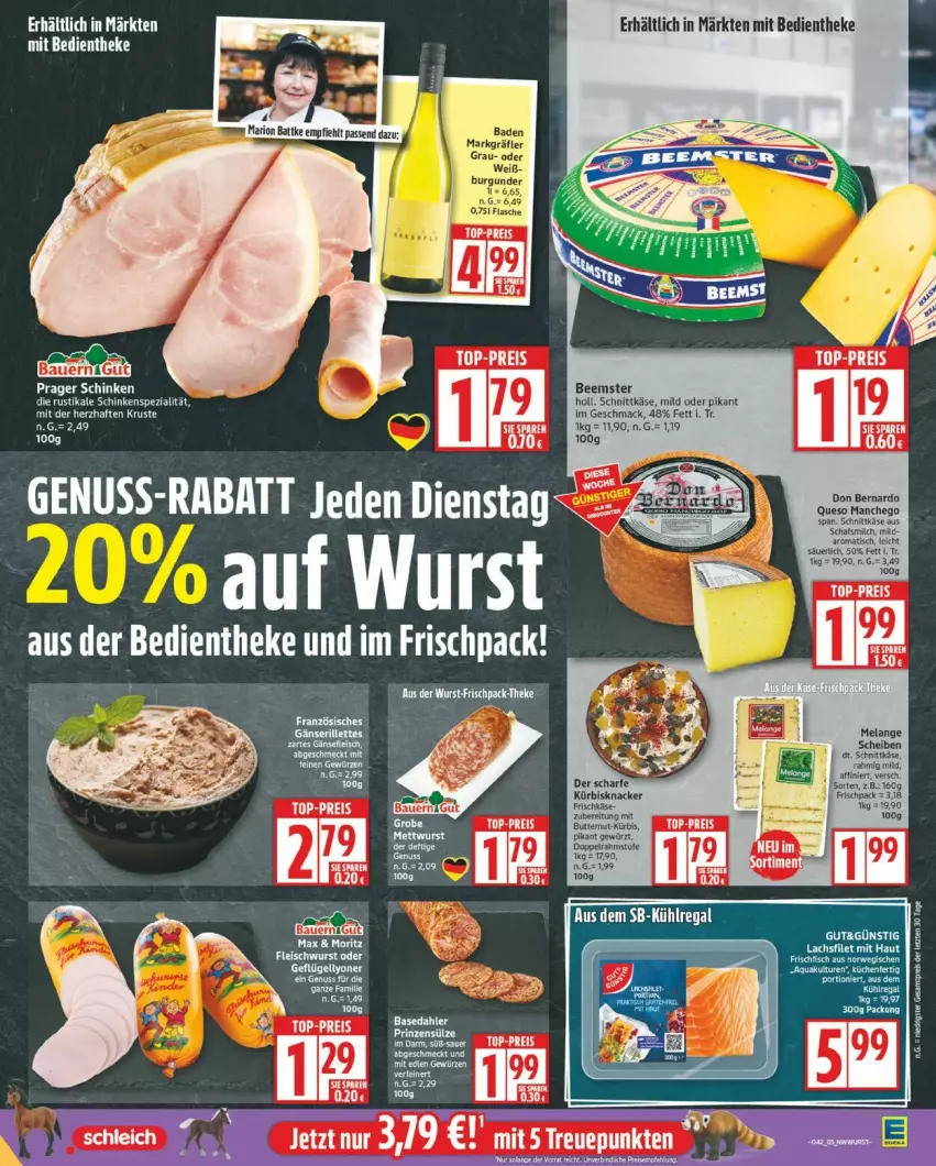 Aktueller Prospekt Edeka - Prospekte - von 13.10 bis 18.10.2025 - strona 5 - produkty: Beemster, eis, HP, Käse, knacker, Kürbis, mac, Manchego, milch, reis, schinken, schnittkäse, Spezi, Ti, tisch, top-preis, wurst