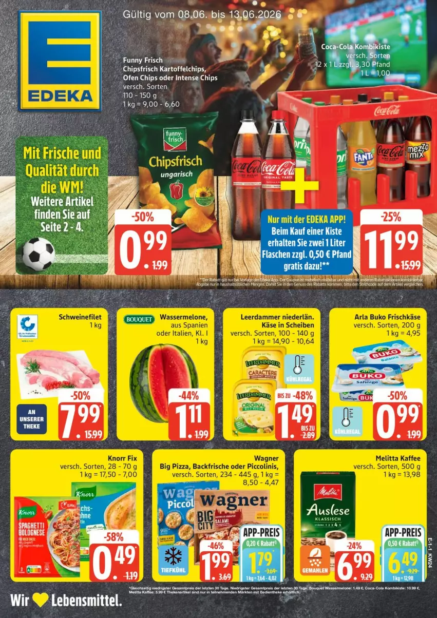 Aktueller Prospekt Edeka - Prospekte - von 08.06 bis 13.06.2026 - strona 1 - produkty: chips, kartoffel, kartoffelchips
