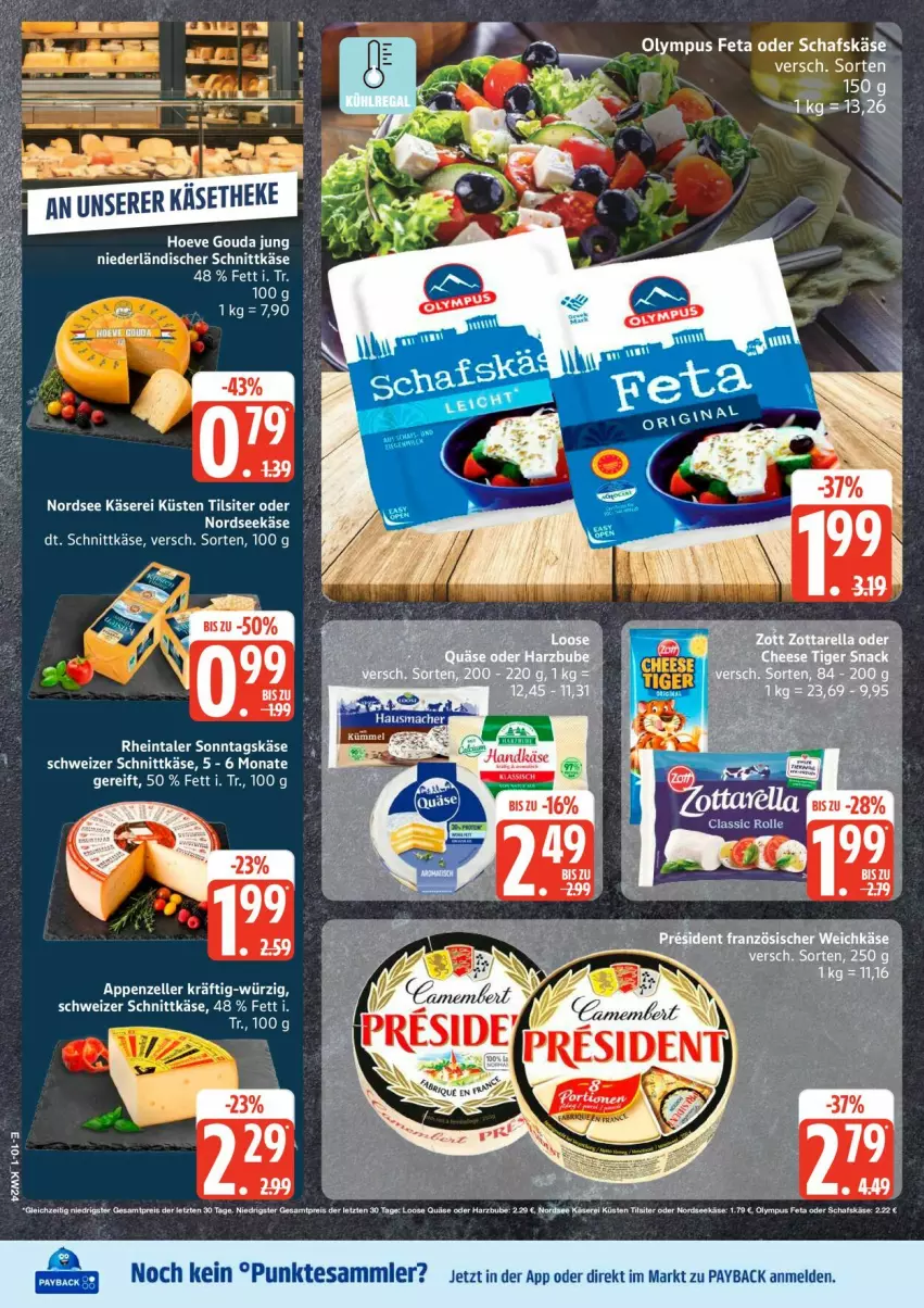 Aktueller Prospekt Edeka - Prospekte - von 08.06 bis 13.06.2026 - strona 14 - produkty: appenzeller, elle, feta, gouda, gouda jung, Jox, Käse, niederländischer schnittkäse, Nordsee, payback, schafskäse, schnittkäse, schweizer schnittkäse, tesa, Ti, Tilsiter