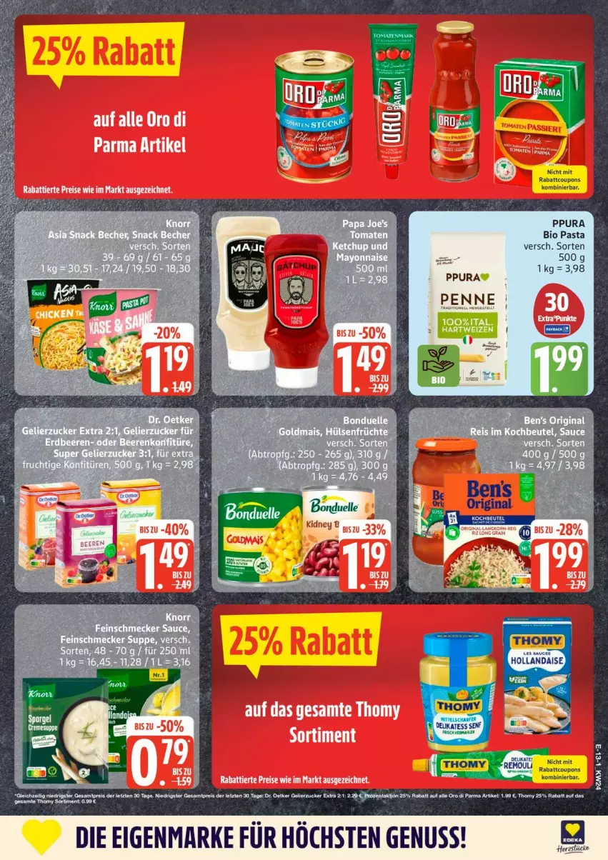 Aktueller Prospekt Edeka - Prospekte - von 08.06 bis 13.06.2026 - strona 17 - produkty: bio, eis, nuss, pasta, penne, reis, thomy, Ti