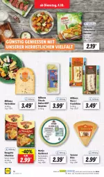 Gazetka promocyjna Lidl - Aktionsprospekt - Gazetka - ważna od 08.10 do 08.10.2022 - strona 14 - produkty: Bona, frucht, geback, Käse, Kashkaval, Milbona, milch, ndk, nuss, Ofen, Ofenkäse, rouge, rougette, Schal, Schale, Tête de Moine, Ti