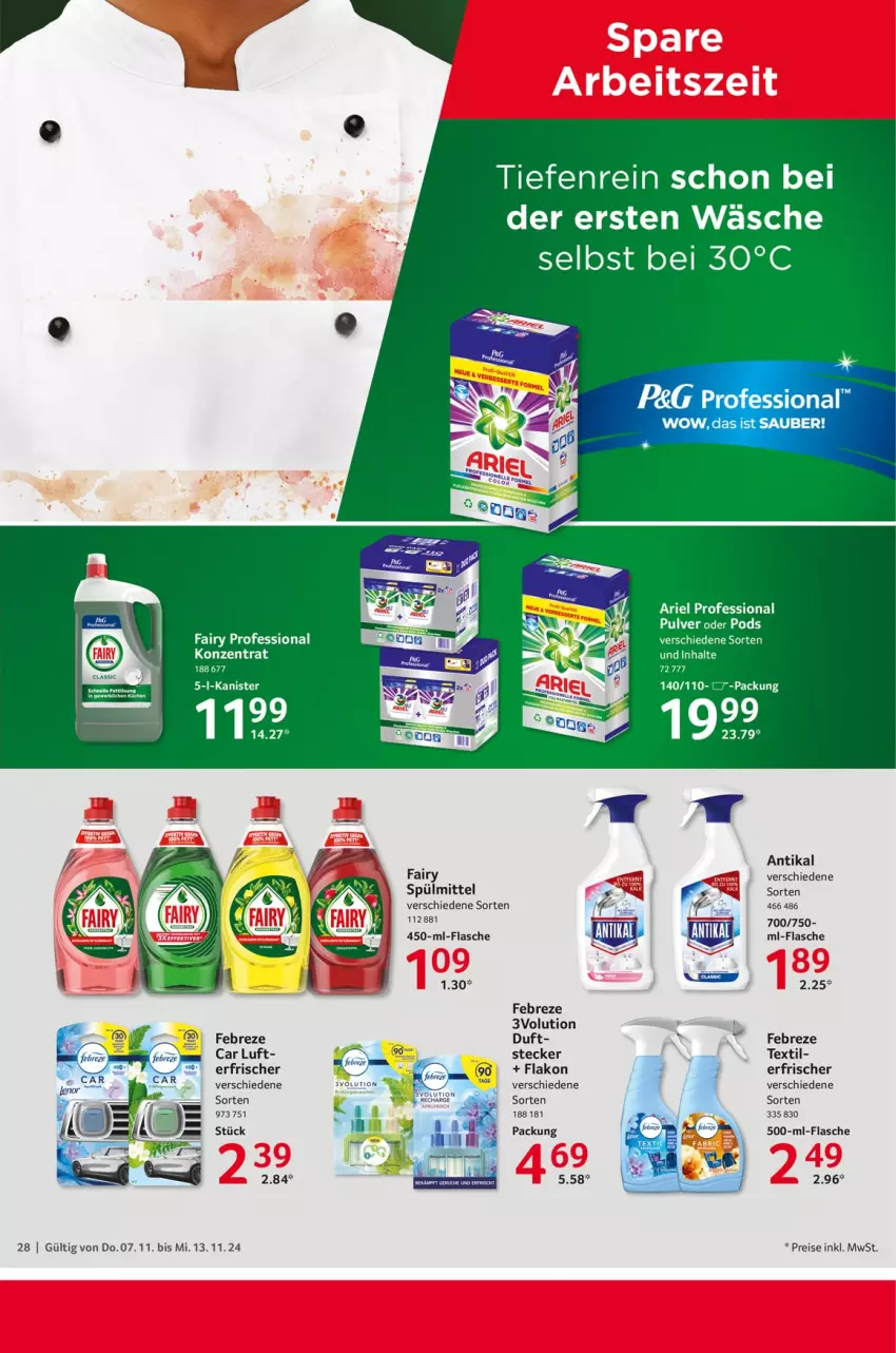 Aktueller Prospekt Selgros - Food - von 07.11 bis 13.11.2024 - strona 28 - produkty: ariel, eis, fairy, febreze, flasche, Pods, reis, spülmittel, Ti