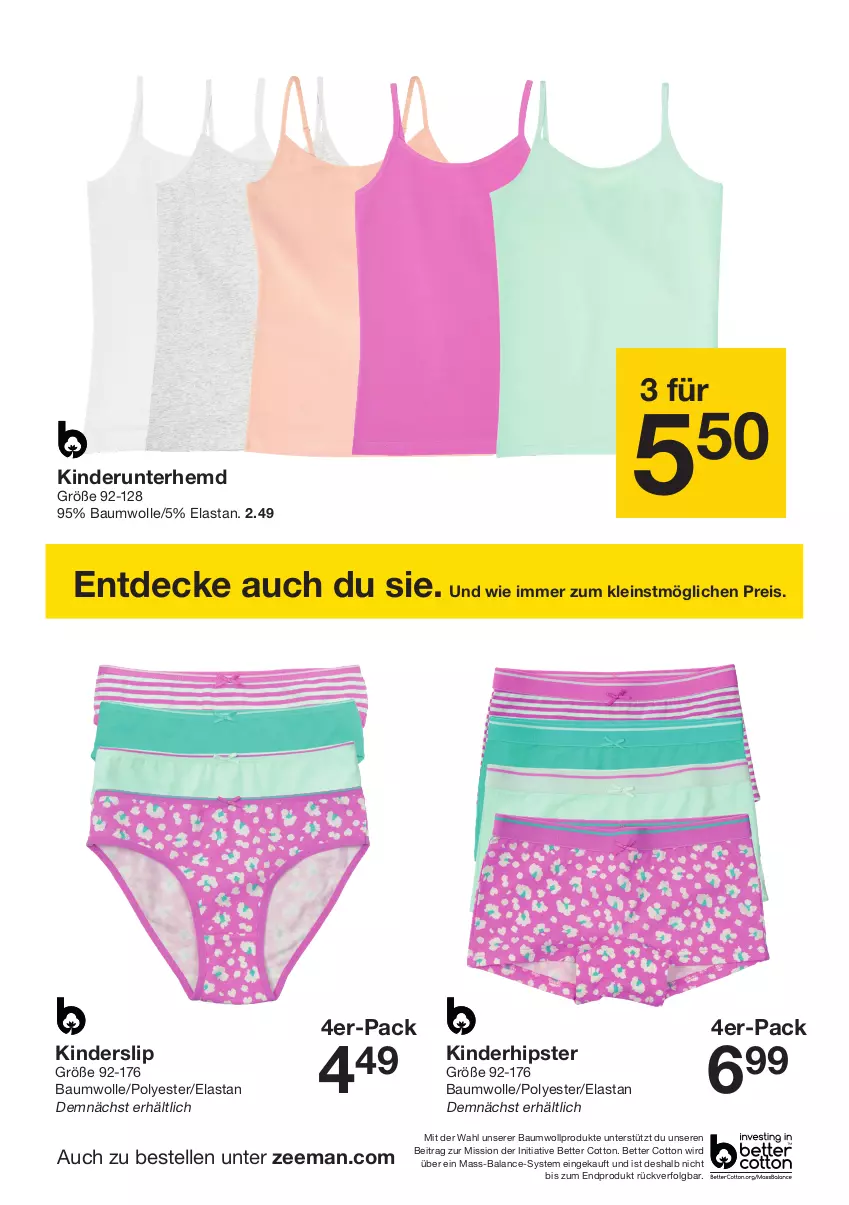 Aktueller Prospekt Zeeman - Prospekte - von 01.06 bis 14.06.2024 - strona 13 - produkty: Bau, baumwolle, bett, decke, eis, elle, hemd, Kinder, LG, reis, slip, Ti, Unterhemd, wolle