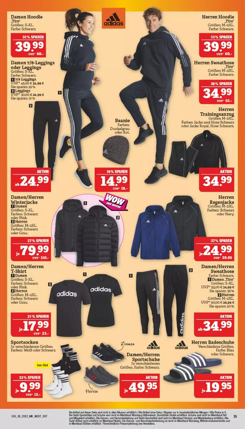 Aktueller Prospekt Marktkauf - Prospekt - von 18.09 bis 24.09.2022 - strona 39 - produkty: Bad, Beanie, eis, elle, gin, hose, Jacke, kleid, Kleidung, leggings, LG, reis, schuhe, shirt, socken, Sport, sportschuhe, sportsocken, Sweathose, T-Shirt, teller, Ti