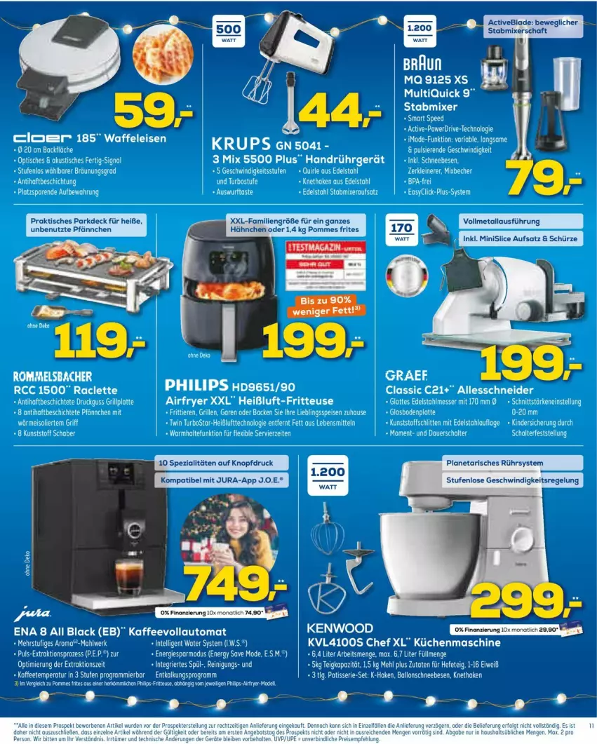 Aktueller Prospekt Euronics - Prospekte - von 08.12 bis 15.12.2021 - strona 11 - produkty: Jura, Mixer, pommes, Pommes Frites, Schürze, Spezi, stabmixer, Ti, tisch, ZTE