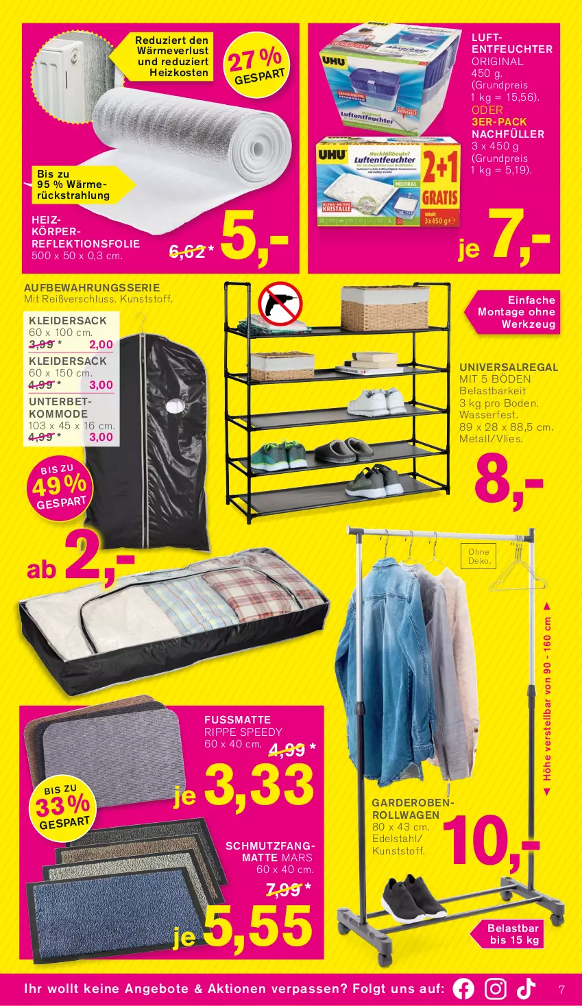 Aktueller Prospekt Kodi - Prospekte - von 29.01 bis 03.02.2024 - strona 7 - produkty: angebot, angebote, edelstahl, eis, Garderobe, gin, kleid, kleider, kommode, LG, Luftentfeuchter, mars, Mode, regal, reis, sac, schmutzfangmatte, spee, Ti, wasser, werkzeug