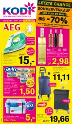 Gazetka promocyjna Kodi - Prospekte - Gazetka - ważna od 03.02 do 03.02.2024 - strona 1 - produkty: batterie, batterien, beutel, bügel, Bügeleisen, chardonnay, dampfbügeleisen, eis, flasche, merl, merlot, müllbeutel, reis, riesling, Roller, Ti, tragegriff, wasser, wassertank, ZTE