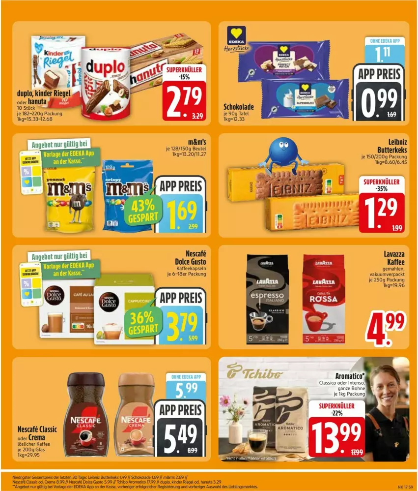 Aktueller Prospekt Edeka - Prospekte - von 20.04 bis 25.04.2026 - strona 11 - produkty: beutel, butter, butterkeks, dolce gusto, eis, hanuta, kaffee, kaffeekapseln, keks, lavazza, leibniz, nescafe, reis, schoko, schokolade, Tchibo, ZTE