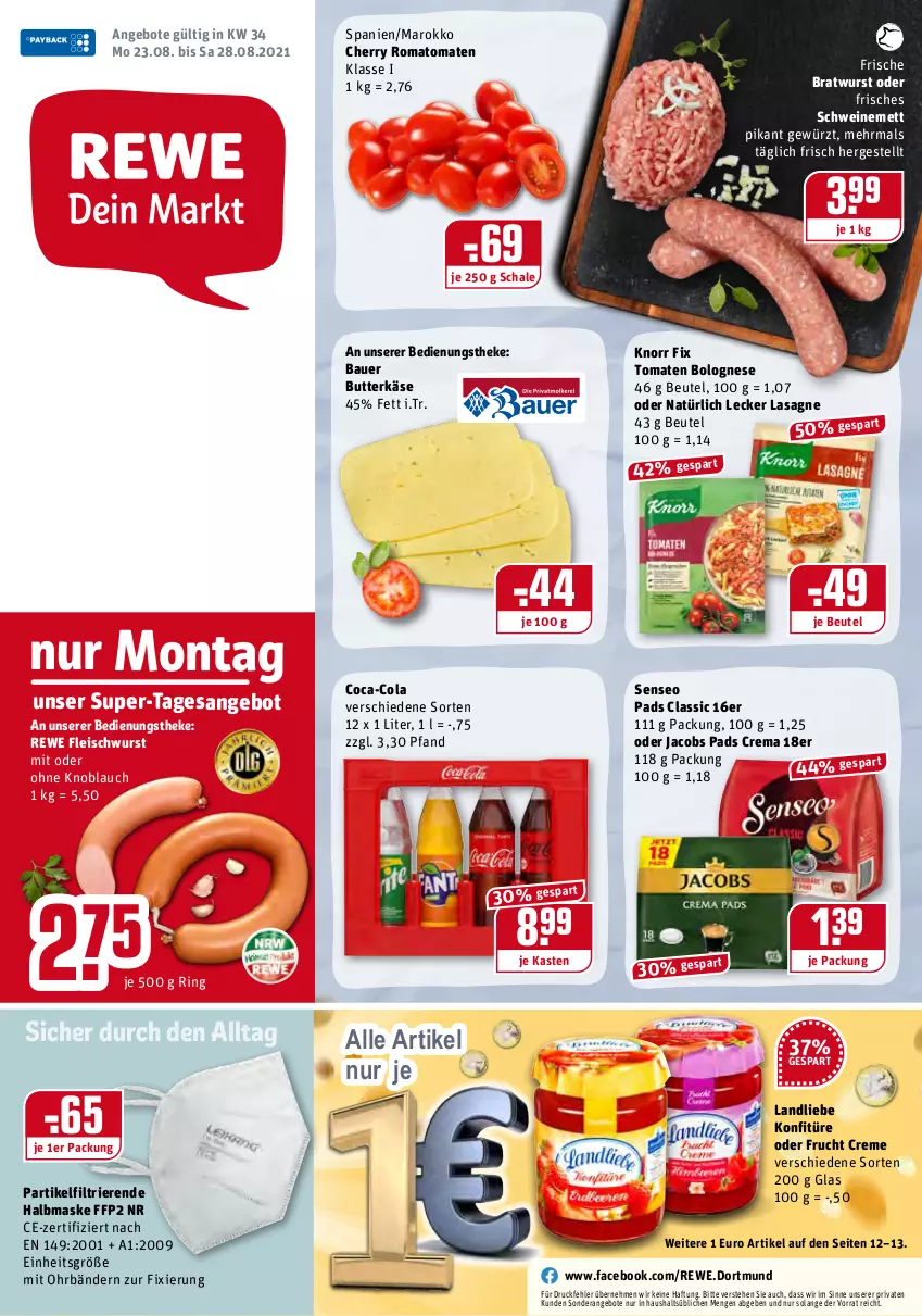 Aktueller Prospekt Rewe - Diese Woche im Angebot! - von 23.08 bis 28.08.2021 - strona 1