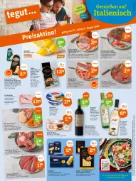 Gazetka promocyjna Tegut - Angebote der Woche - Gazetka - ważna od 05.08 do 05.08.2023 - strona 1 - produkty: alkohol, angebot, angebote, aqua, barilla, Becher, beutel, bio, Bio-Wein, bio-zitronen, braten, dekoration, dessert, doppio passo, eis, fisch, Fisch und Meeresfrüchte, flasche, früchte, galbani, garnelen, getränk, getränke, gewürz, gin, grana, grana padano, hartkäse, kalbsschnitzel, Käse, mascarpone, meeresfrüchte, natur, ndk, nuss, padano, parmaschinken, parmigiano, parmigiano reggiano, passo, pasta, Pecorino, Pinot, primitivo, prosciutto, prosciutto crudo, Prosciutto di Parma, Rana, reggiano, reis, rezept, riesengarnelen, riserva, rohschinken, rollbraten, rosmarin, rotwein, saft, salami, Schal, Schale, schinken, schnitten, schnitzel, schwein, steak, Ti, tiramisu, trauben, Trüffel, wein, Weißwein, zitrone, zitronen, ZTE