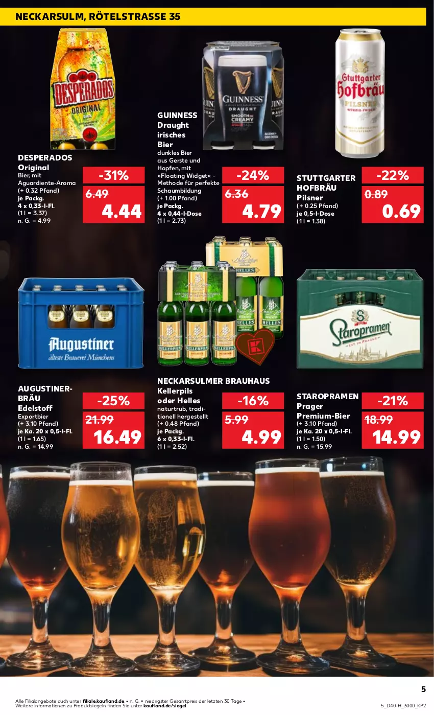 Aktueller Prospekt Kaufland - Extra-Angebote - von 04.10 bis 09.10.2024 - strona 5 - produkty: angebot, angebote, bier, desperados, eis, elle, ente, gin, Guinness, natur, pils, pilsner, reis, Staropramen, Ti, ZTE