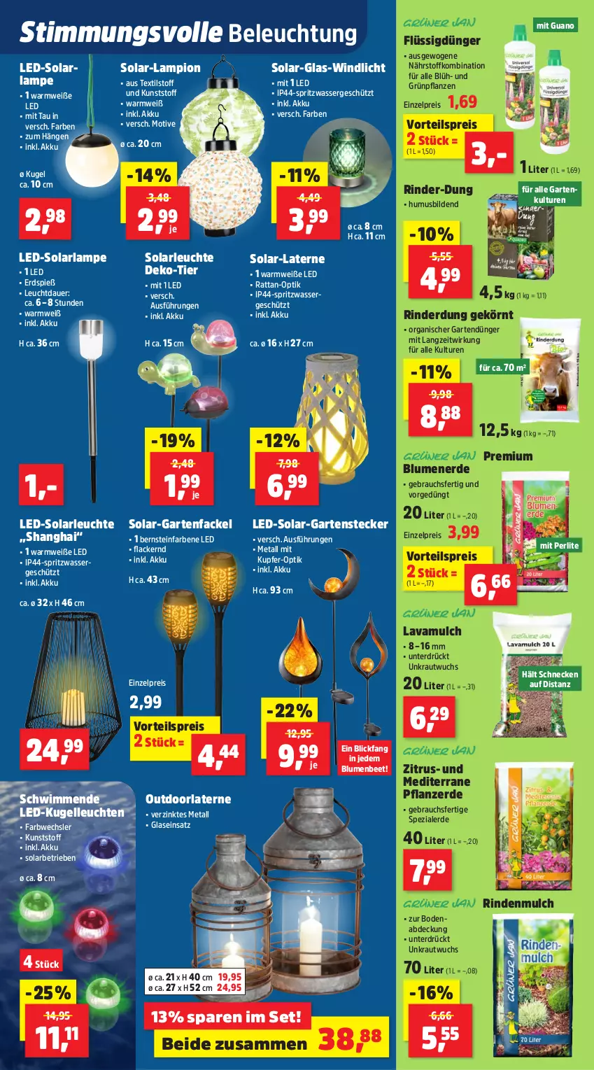 Aktueller Prospekt Thomas Philipps - von 30.06 bis 05.07.2025 - strona 3 - produkty: akku, arla, auer, beleuchtung, blume, blumen, blumenerde, dünger, eis, elle, erde, flüssigdünger, Garten, Gartenfackel, Grünpflanzen, Kraut, Kugel, lack, Lacke, Lampe, laterne, Lavamulch, led-solarleuchte, Leuchte, leuchten, pflanze, pflanzen, pflanzerde, Rauch, reis, rind, rindenmulch, rinder, solarlampe, solarleuchte, Spezi, Ti, usb, vorteilspreis, wasser, windlicht