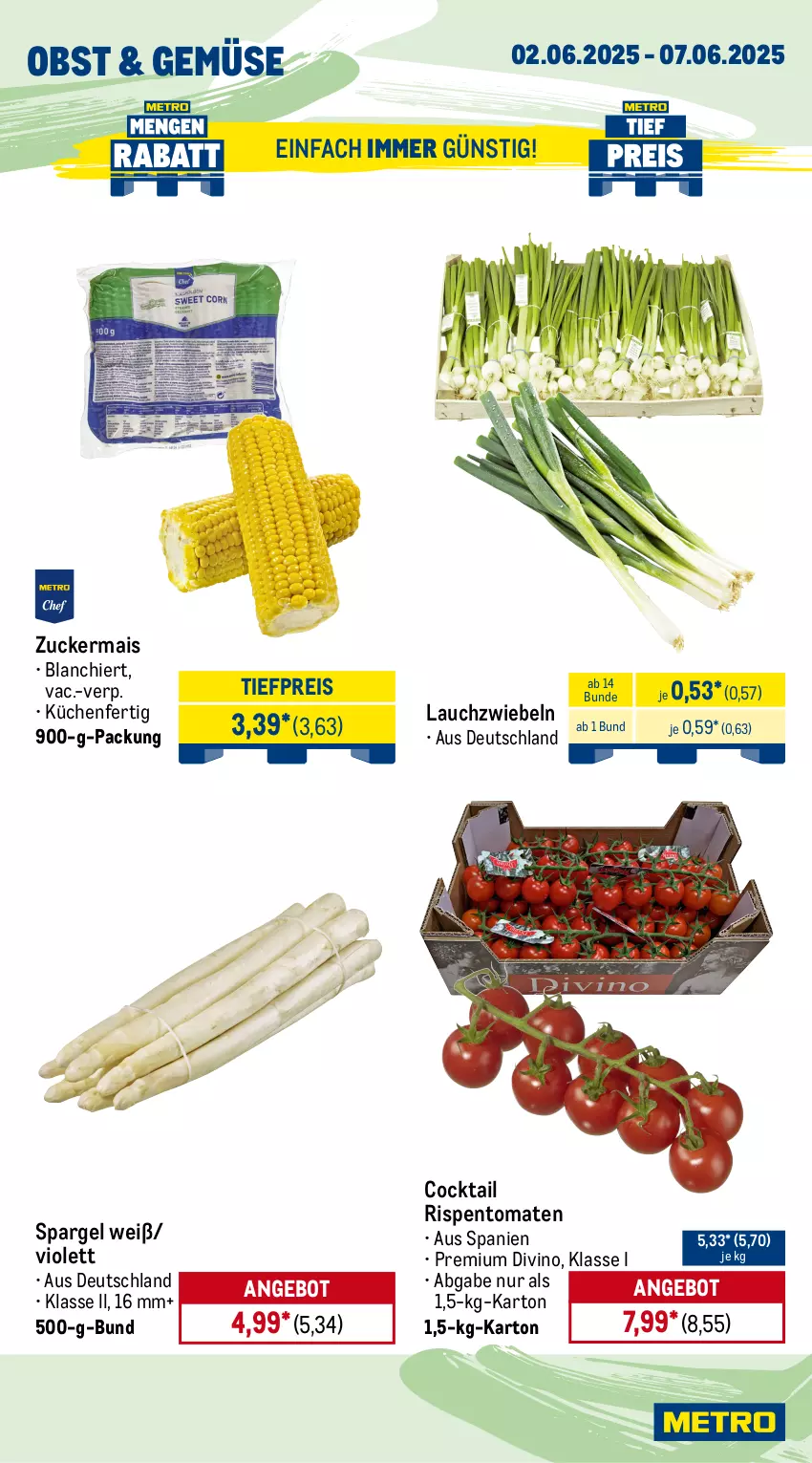 Aktueller Prospekt Metro - Wochen-Angebote - von 02.06 bis 07.06.2025 - strona 8 - produkty: albray, angebot, auer, Bau, Bauer, Becher, chaumes, cocktail, eis, frischkäse, frischkäsezubereitung, frucht, fruchtjoghurt, grütze, joghur, joghurt, Käse, küche, Küchen, Lauchzwiebel, lauchzwiebeln, mac, mais, milch, obst, philadelphia, reis, rispentomaten, spargel, St. Albray, Ti, tiefpreis, tomate, tomaten, zucker, zuckermais, zwiebel, zwiebeln