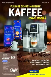 Gazetka promocyjna Metro - Kaffee und mehr - Gazetka - ważna od 09.03 do 09.03.2022 - strona 1 - produkty: auto, bohne, caffè crema, eis, elle, ente, kaffee, kaffeevollautomat, Metro, milch, mövenpick, nuss, reis, Spezi, tee, teller, Ti, tisch