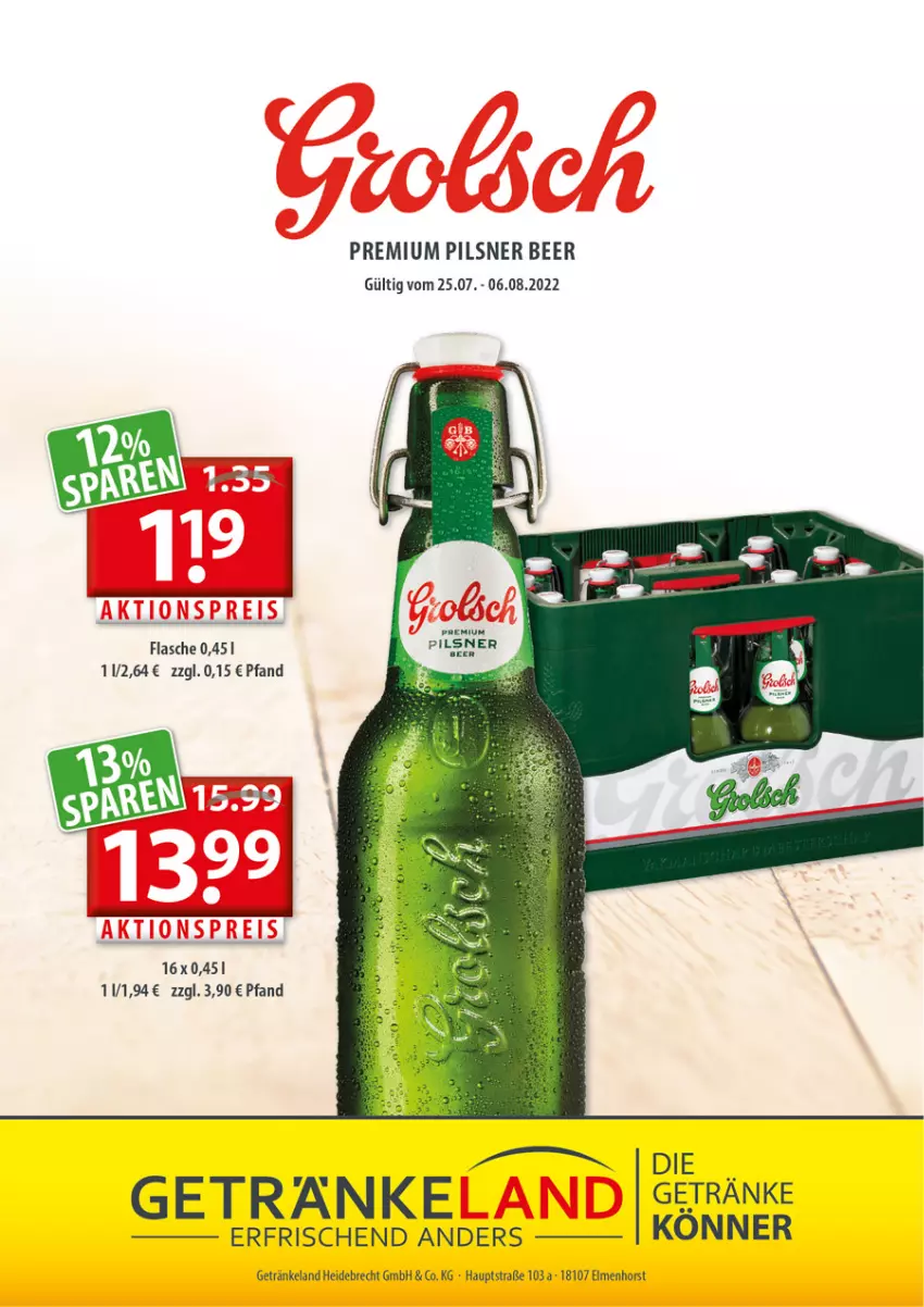 Aktueller Prospekt Getraenkeland - von 25.07 bis 06.08.2022 - strona 10 - produkty: aktionspreis, eis, Elan, flasche, getränk, getränke, pils, pilsner, premium pils, reis, Ti