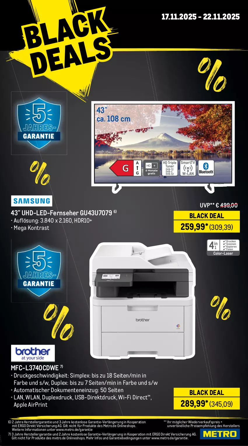 Aktueller Prospekt Metro - Wochen-Angebote - von 17.11 bis 22.11.2025 - strona 22 - produkty: angebot, Apple, auto, backofen, boss, drink, edelstahl, eis, elle, ente, fernseher, Gläser, herdarten, lack, LG, messer, Metro, Ofen, pfanne, reis, Ria, Schütze, sekt, sim, spülmaschinen, teller, Ti, tisch, tomate, tomaten, uhd, usb