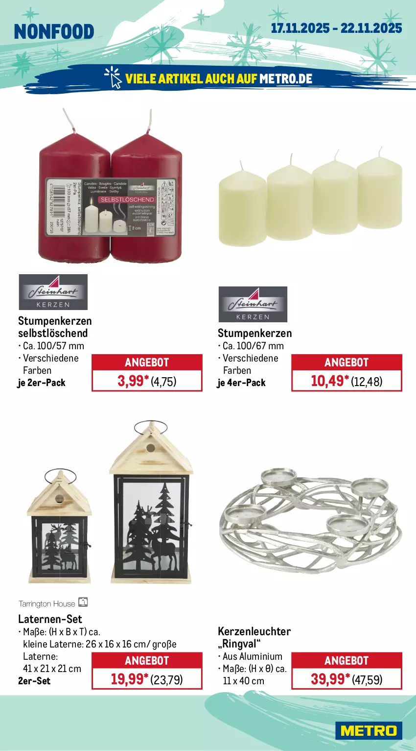 Aktueller Prospekt Metro - Wochen-Angebote - von 17.11 bis 22.11.2025 - strona 24 - produkty: angebot, kerze, Kerzenleuchter, laterne, leine, Leuchte, Metro, ring, Ti