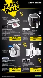 Gazetka promocyjna Metro - Wochen-Angebote - Gazetka - ważna od 22.11 do 22.11.2025 - strona 20 - produkty: auto, Becher, beutel, Brei, edelstahl, eis, elle, fritteuse, getränk, getränke, kaffee, kaffeemaschine, Kocher, küche, Küchen, kuchen, küchenmaschine, lack, leine, Mixer, pfanne, pizza, reis, Ria, Rührschüssel, schlauch, Schneebesen, schüssel, sonderposten, Spritzschutz, stabmixer, tasse, teller, Ti, toast, toaster, Vakuumierer, wasser, wasserkocher, Zerkleinerer