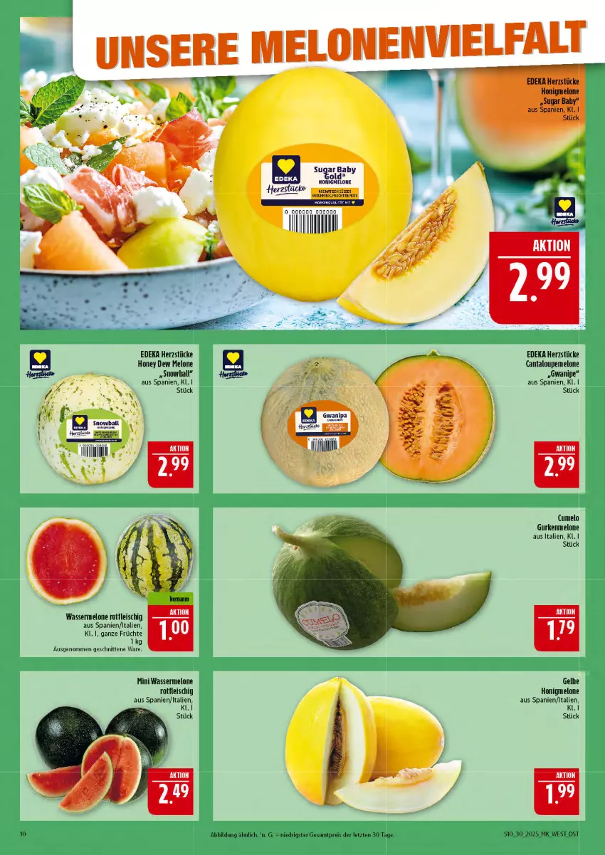 Aktueller Prospekt Marktkauf - Prospekt - von 20.07 bis 26.07.2025 - strona 10 - produkty: deka, eis, fleisch, frucht, früchte, gurke, gurken, honig, honigmelone, mac, melone, melonen, reis, schnitten, Ti, wasser, wassermelone, ZTE