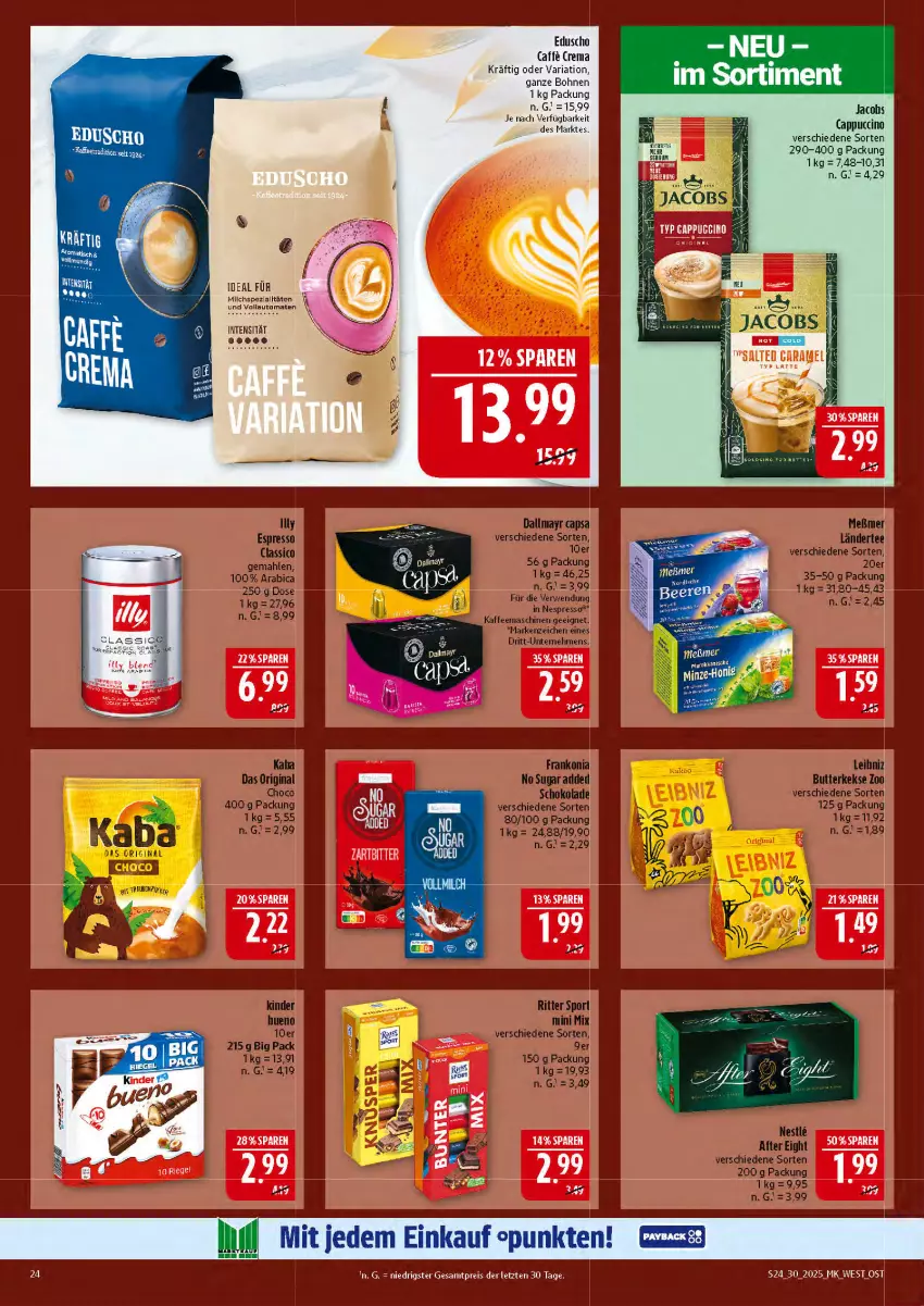Aktueller Prospekt Marktkauf - Prospekt - von 20.07 bis 26.07.2025 - strona 24 - produkty: bohne, bohnen, Cap, cappuccino, cin, eduscho, eis, jacobs, reis, Ria, Ti, ZTE