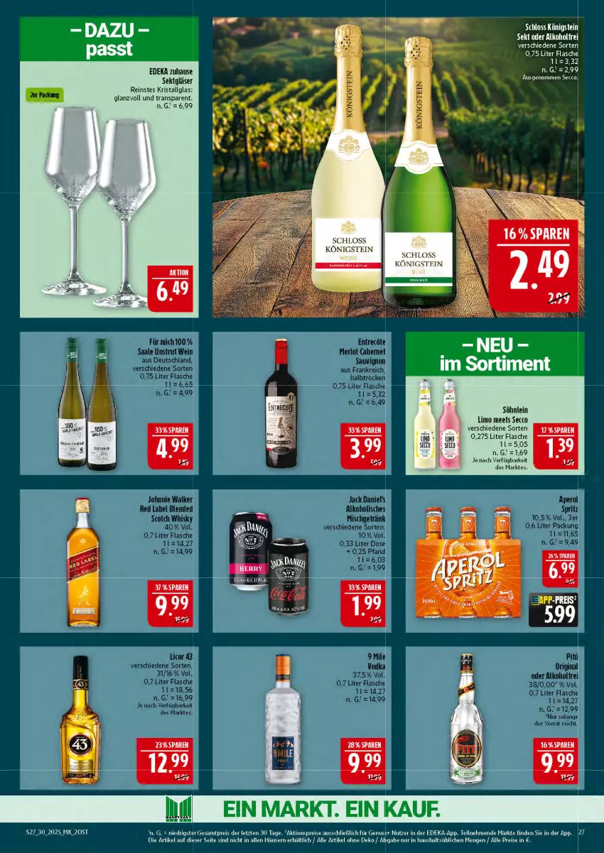 Aktueller Prospekt Marktkauf - Prospekt - von 20.07 bis 26.07.2025 - strona 27 - produkty: aktionspreis, alkohol, deka, ecco, eis, flasche, Gläser, LG, limo, nuss, reis, sekt, söhnlein, tee, Ti, ZTE
