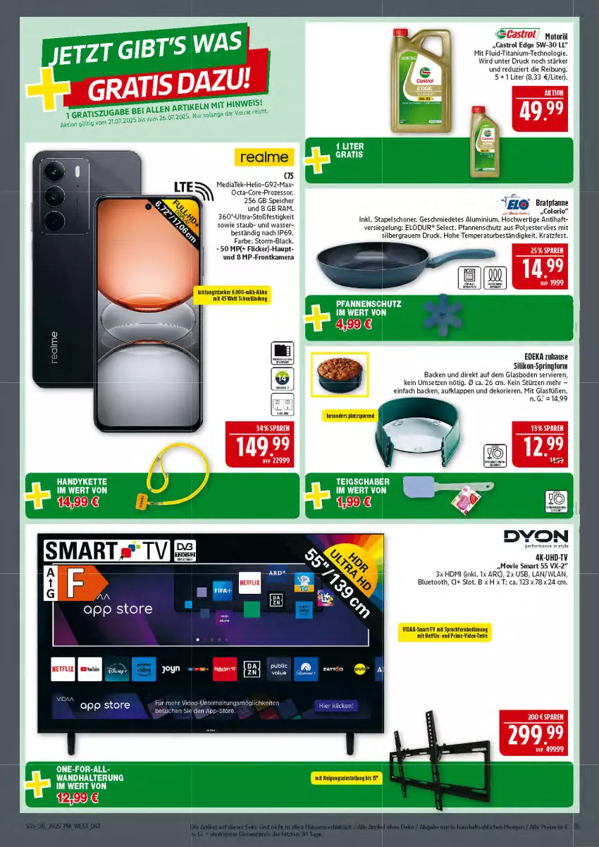 Aktueller Prospekt Marktkauf - Prospekt - von 20.07 bis 26.07.2025 - strona 35 - produkty: bratpfanne, deka, deo, eis, frontkamera, HDMI, kamera, lack, netflix, pfanne, pfannen, ring, Springform, Teigschaber, Ti, uhd, UHD-TV, usb, wandhalterung, wasser