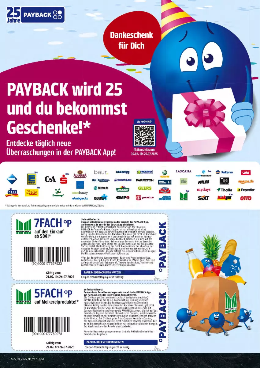 Aktueller Prospekt Marktkauf - Prospekt - von 20.07 bis 26.07.2025 - strona 5 - produkty: angebot, auto, buch, coupon, coupons, deka, eis, elle, ente, erde, guthabenkarte, gutschein, gutscheine, LG, molkereiprodukte, natur, payback, Rauch, reis, rwe, telefon, Ti, tisch, Weste, Yo