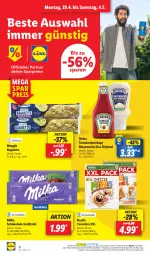 Gazetka promocyjna Lidl - Aktionsprospekt - Gazetka - ważna od 04.05 do 04.05.2024 - strona 12 - produkty: angebot, baguette, cerealien, coupon, eis, elle, gin, heinz, ketchup, mayonnaise, meggle, milka, milka schokolade, ndk, nestlé, reis, Schal, Schale, schoko, schokolade, teller, Ti, tomate, tomaten, tomatenketchup, Yo