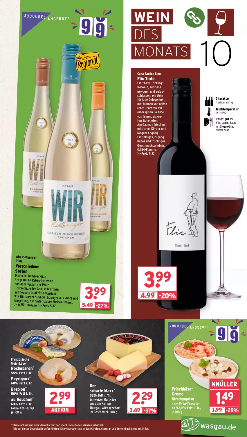 Aktueller Prospekt Wasgau - von 30.09 bis 05.10.2024 - strona 7 - produkty: angebot, angebote, auer, bio, Brei, burger, creme, drink, eis, feta, flasche, frischkäse, frucht, früchte, früchten, hartkäse, HP, Käse, kirsch, lamm, mac, Mode, nuss, paprika, rebsortenweine, reifen, reis, rotwein, saft, salat, schweizer hartkäse, Ti, tomate, weichkäse, wein, weine, Wild, ziegenkäse