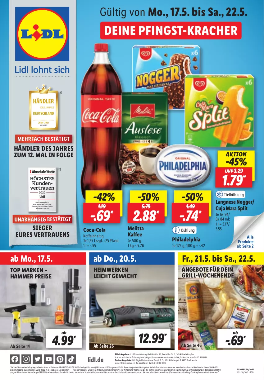 Aktueller Prospekt Lidl - Aktionsprospekt - von 17.05 bis 22.05.2021 - strona 1