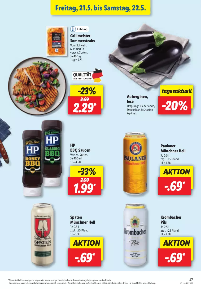 Aktueller Prospekt Lidl - Aktionsprospekt - von 17.05 bis 22.05.2021 - strona 47