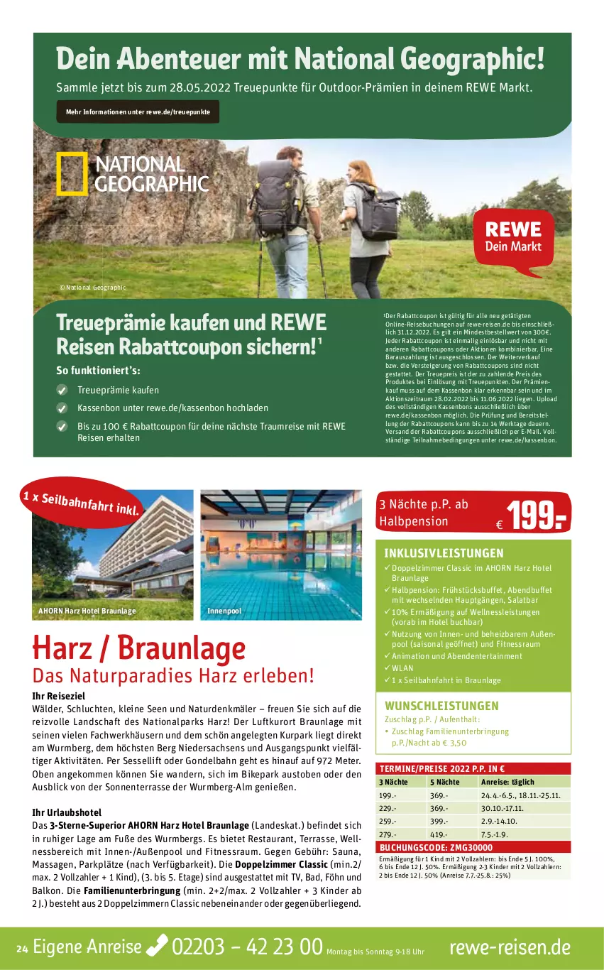 Aktueller Prospekt Rewe Reisen - Reiseprospekt - von 24.03 bis 29.04.2022 - strona 24 - produkty: auer, aust, Bad, braun, buch, coupon, coupons, eier, eis, ente, inklusivleistungen, innenpool, Kinder, leine, Liege, natur, pool, reis, ring, sac, salat, sessel, Ti, uhr, usb, wellnessbereich