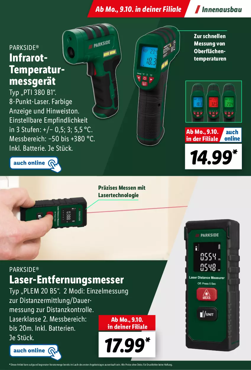 Aktueller Prospekt Lidl - Parkside Booklet 2023 - von 01.09 bis 22.10.2023 - strona 13 - produkty: angebot, auer, batterie, batterien, Bau, eis, elle, ente, Entfernungsmesser, messer, Parkside, reis, Ti, usb, ZTE