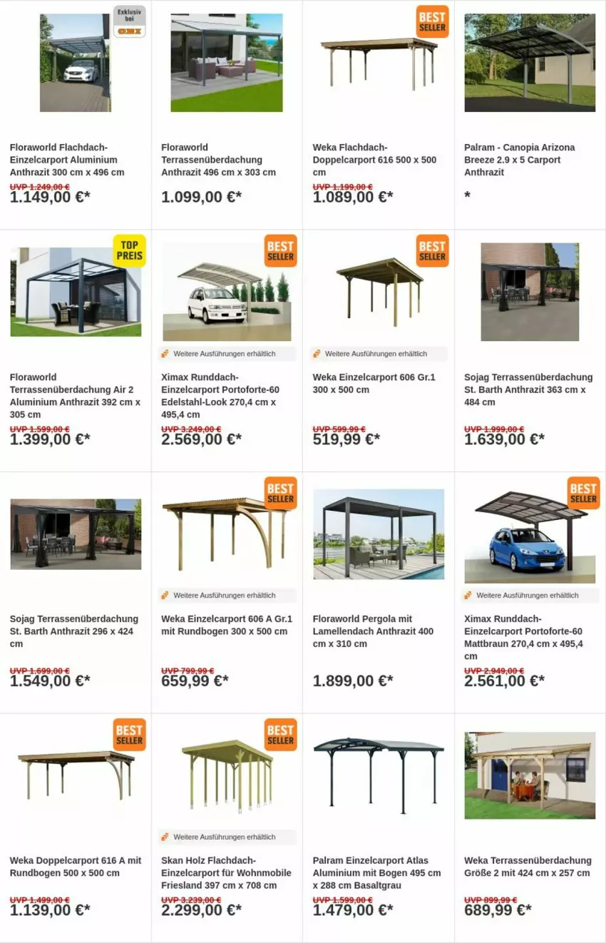 Aktueller Prospekt Obi - Prospekte - von 10.12 bis 18.12.2024 - strona 2 - produkty: braun, bree, Carport, edelstahl, elle, Holz, soja, Terrassenüberdachung, weka