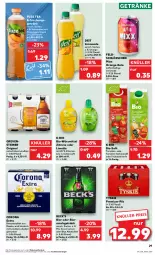 Gazetka promocyjna Kaufland - Prospekt - Gazetka - ważna od 28.02 do 28.02.2024 - strona 29 - produkty: alkohol, angebot, angebote, beck's, bier, bio, corona, corona extra, deit, eis, erfrischungsgetränk, fuze tea, getränk, getränke, gin, grevensteiner, limette, limetten, limo, limonade, mac, Mett, metten, natur, orange, pfirsich, pils, saft, Spezi, steiner, tee, Ti, tomate, tomaten, tyskie, zitrone, zitronen, ZTE