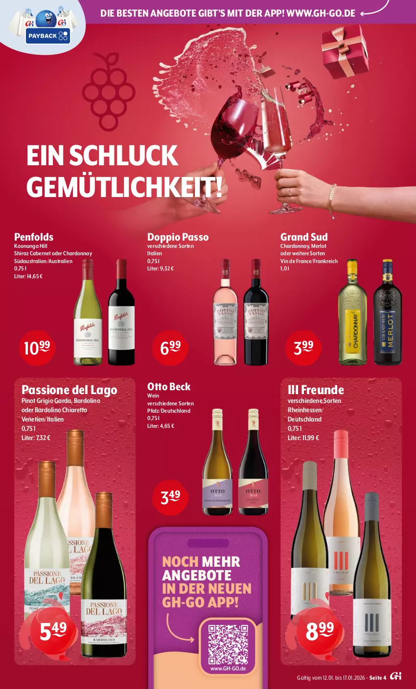 Aktueller Prospekt Getraenke Hoffmann - Prospekte - von 12.01 bis 17.01.2026 - strona 4 - produkty: angebot, angebote, aust, cabernet, chardonnay, chia, doppio passo, grand sud, merl, merlot, passo, Pinot, pinot grigio, Ti, vin de france, wein